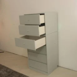 Schubkommode Archive Lack Nordic Grau