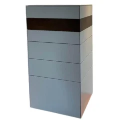 Schubladenkommode Soma Lack Seide Grau Gürtel Eiche Geraucht