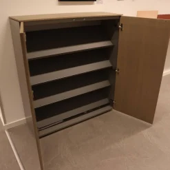 Schuhkommode Cube Change Esche Quarz Lack-Flintgrau M24