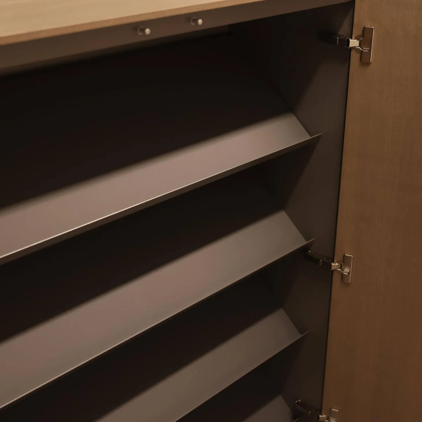 Schuhkommode Cube Change Esche Quarz Lack-Flintgrau M24