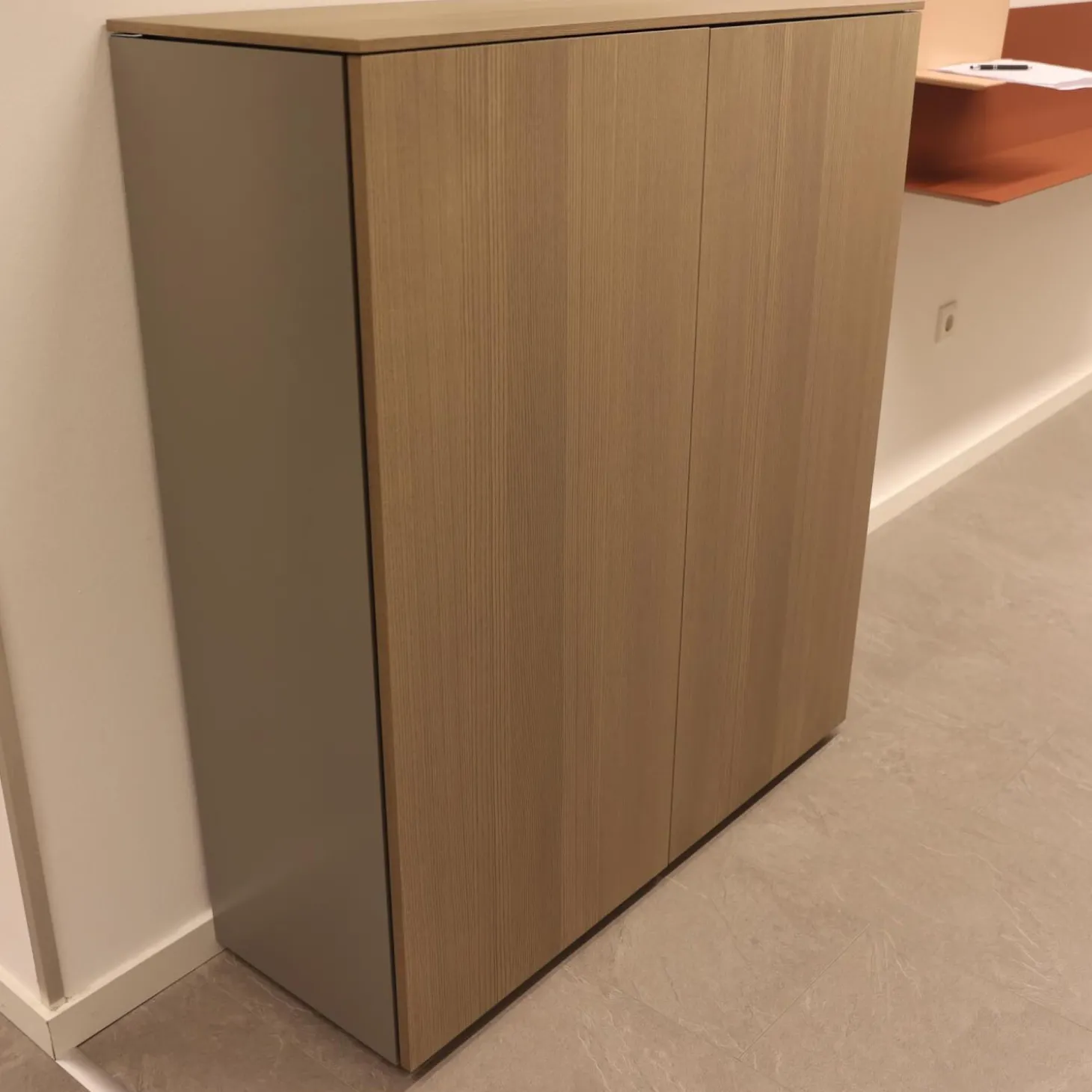 Schuhkommode Cube Change Esche Quarz Lack-Flintgrau M24