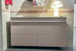 Schuhschrank Basic MDF Lackiert Altrosa Abdeckplatte Glas