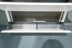 Schuhschrank Basic MDF Matt Lackiert Snow White Weiß Griff Aluminium