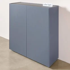 Schuhschrank Cube Light T21 Mattlack Anthrazit Glas