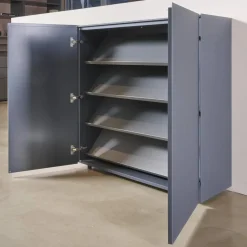 Schuhschrank Cube Light T21 Mattlack Anthrazit Glas