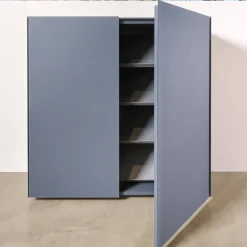 Schuhschrank Cube Light T21 Mattlack Anthrazit Glas