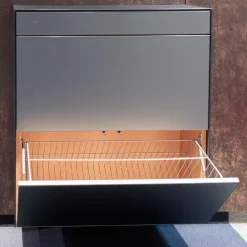 Schuhschrank Haiku Korpus Buche Glas Stahl Matt Mit Qi Ladeeinheit