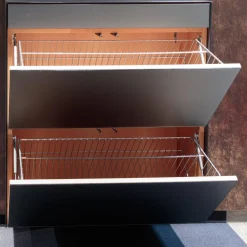 Schuhschrank Haiku Korpus Buche Glas Stahl Matt Mit Qi Ladeeinheit