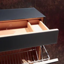 Schuhschrank Haiku Korpus Buche Glas Stahl Matt Mit Qi Ladeeinheit