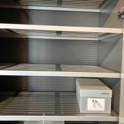 Schuhschrank Stripes Weiß Grau Zitronengelb