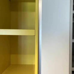 Schuhschrank Stripes Weiß Grau Zitronengelb