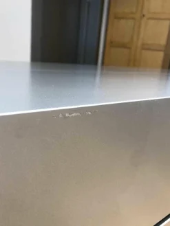 Schuhtruhe Logo Matt Lack Silber Grau