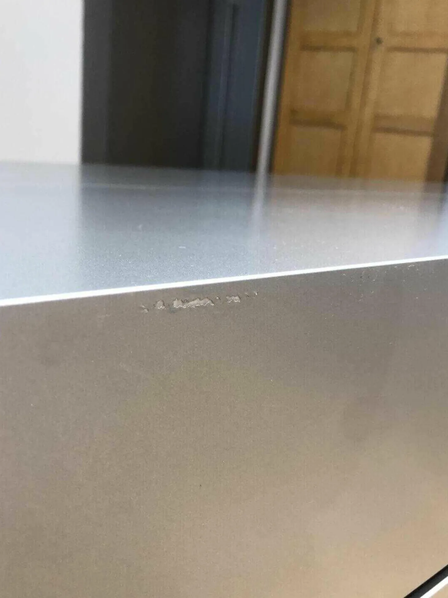 Schuhtruhe Logo Matt Lack Silber Grau