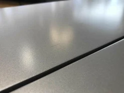 Schuhtruhe Logo Matt Lack Silber Grau