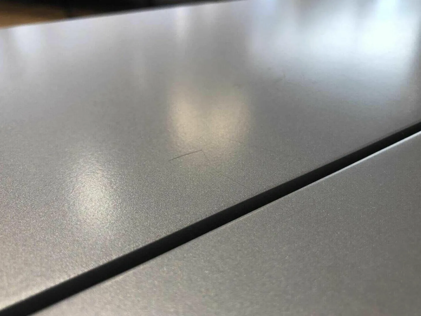 Schuhtruhe Logo Matt Lack Silber Grau