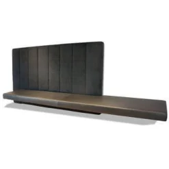 Schwebende Sitzbank Sitz Leder Silk Schwarz Stoff Samt Seven Schwarz Mit LED-Beleuchtung