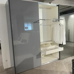Schwebetürenschrank Lenjo Lack Platengrau 3 Türen