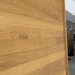 Schwebetürenschrank Lunetto Eiche Naturöl Glas Naturweiß Matt mit Innenbeleuchtung