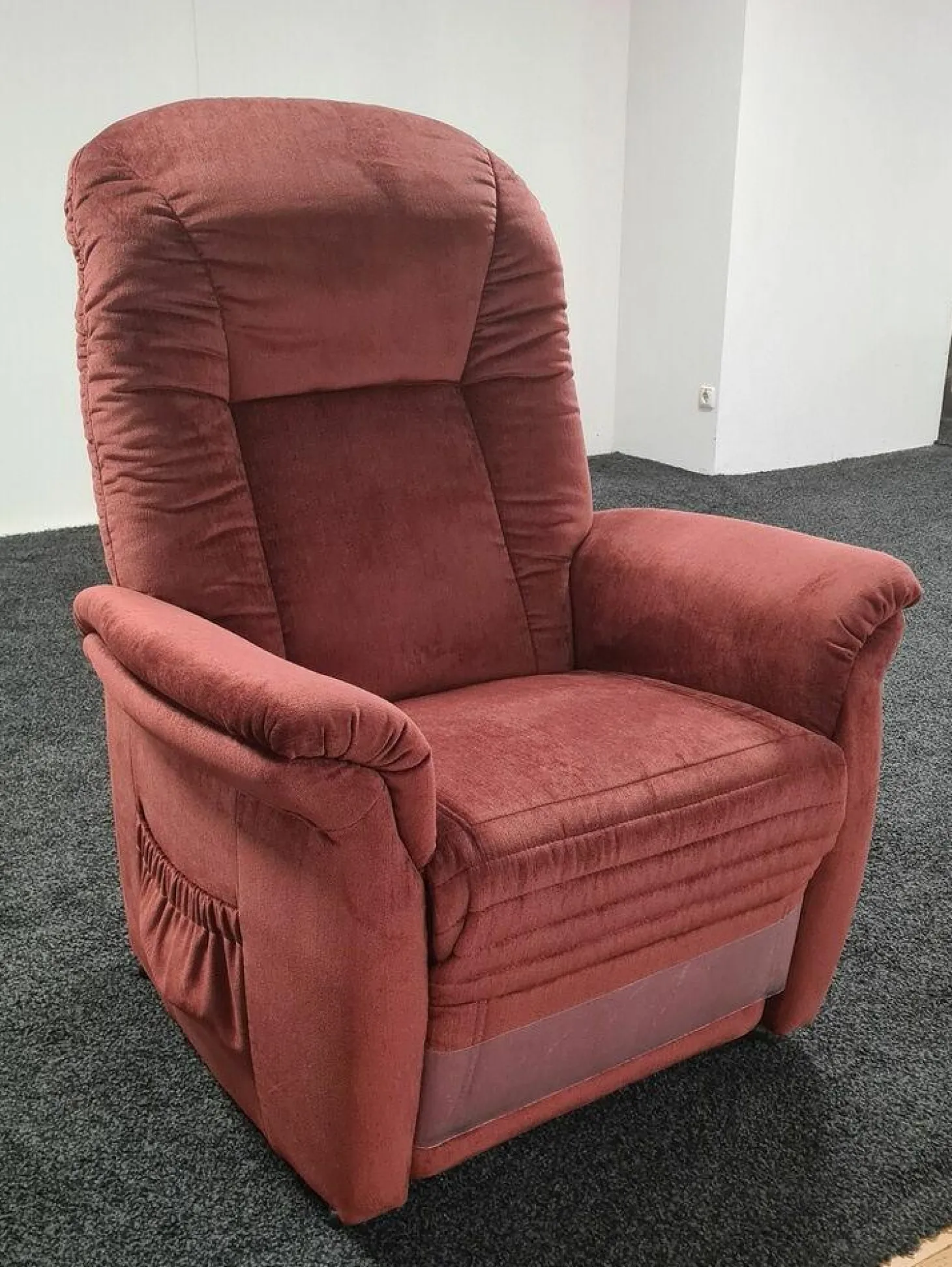 Schwerlast-Sessel 23T EM Hamburg 7706 Stoff Aqua Clean Merlot Rot 3-Motorig