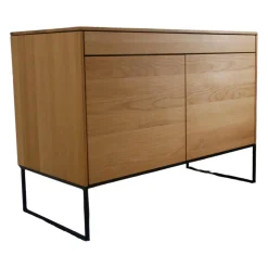 Sekretär Filigno Eiche Naturöl Holzbasis Metallrahmen Gestell Schwarz