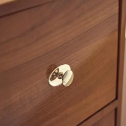 Sekretär Kirschbaum Griffe Metall Glänzend