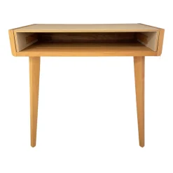 Sekretär Sol Platte Bezug Leder L1 70230 Altweiß Beige Eiche Naturöl