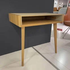 Sekretär Sol Platte Bezug Leder L1 70230 Altweiß Beige Eiche Naturöl