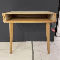 Sekretär Sol Platte Bezug Leder L1 70230 Altweiß Beige Eiche Naturöl