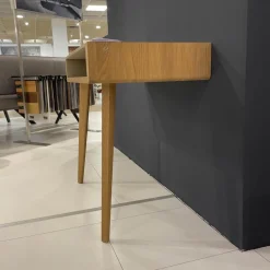 Sekretär Sol Platte Bezug Leder L1 70230 Altweiß Beige Eiche Naturöl