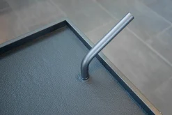 Servierwagen Bond Tischauflage Leder 175 Schwarz Gestell Schwarzbraun Feinstruktur Mit Rollen