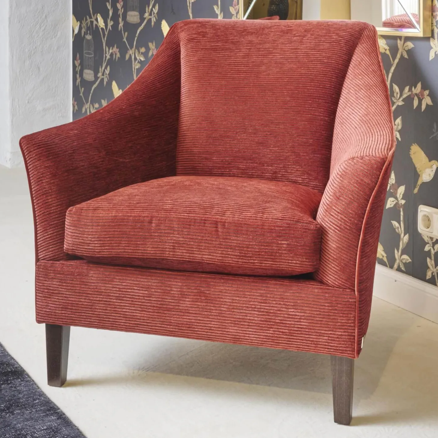 Sessel 135 1001 Saloni Bezug Stoff City Velvet CA 7832 063 Keder Claire 1787 111 Füßen Wengefarbig Braun