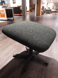 Sessel 7841 Stoff Crumble Bottle Grün Grau Sternfuß Stahl Anthrazit Mit Hocker