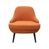 Sessel 375 10 Stoff Lucia 7687 Orange Gestell Massivholz Eiche Schwarz Geflammt Geölt