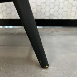 Sessel 375 10 Stoff Lucia 7687 Orange Gestell Massivholz Eiche Schwarz Geflammt Geölt