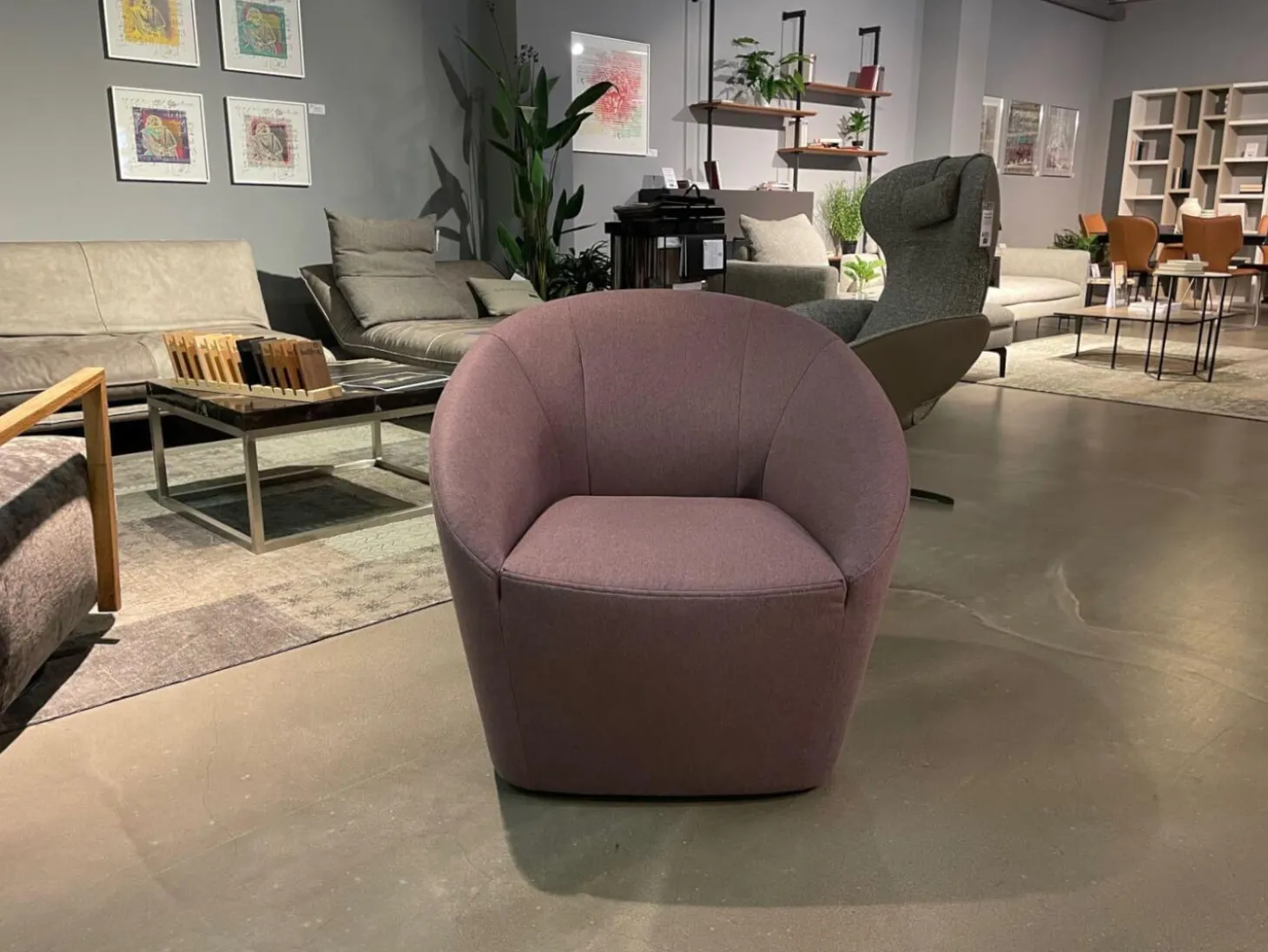 Sessel 178 Bezug 1075 Flachgewebe Pastellviolett Mit Kunststoffgleitern