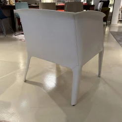 Sessel 66 Isabel Bezug Leder 5007 Weiß