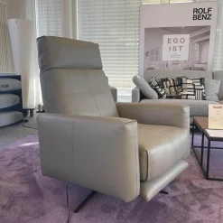 Sessel 572 Leder 38.101 Steingrau Mit Verstellfunktion