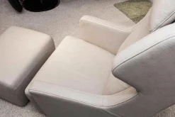 Sessel 5200 Leder Beige Mit Hocker