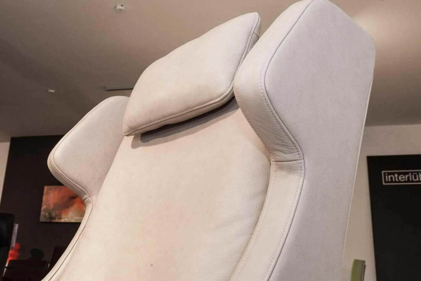 Sessel 5200 Leder Beige Mit Hocker