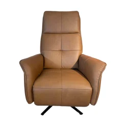 Sessel 9361 Leder Soft Nappa Bright Braun Sternfuß Metall Anthrazit Pulverbeschichtet Mit Gasdruckfeder