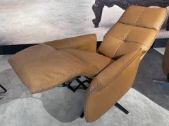 Sessel 9361 Leder Soft Nappa Bright Braun Sternfuß Metall Anthrazit Pulverbeschichtet Mit Gasdruckfeder