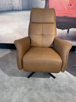 Sessel 9361 Leder Soft Nappa Bright Braun Sternfuß Metall Anthrazit Pulverbeschichtet Mit Gasdruckfeder