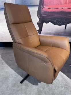 Sessel 9361 Leder Soft Nappa Bright Braun Sternfuß Metall Anthrazit Pulverbeschichtet Mit Gasdruckfeder