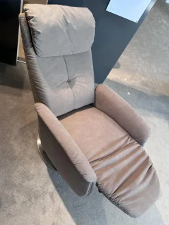 Sessel 9716 Stoff AquaClean Smoke Beige Grau mit Gasdruckfeder