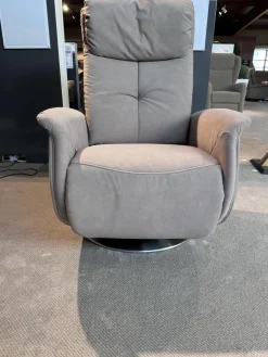 Sessel 9716 Stoff AquaClean Smoke Beige Grau mit Gasdruckfeder