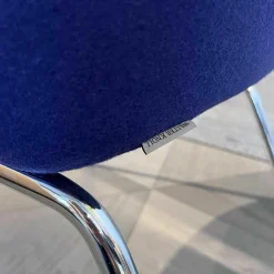 Sessel 369 Stoff Divina 3 Col. 684 4-Bein Untergestell Stahl Hochglanz Verchromt