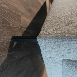 Sessel 141 Stoff Grau Metallfüße Strukturlack Schwarz