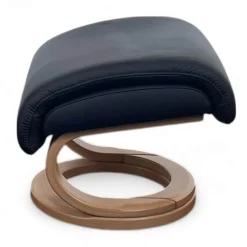 Sessel 7037 Zero Stress Echtleder Longlife Black Schwarz Gestell Buche Inklusive Hocker