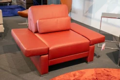 Sessel Alba Leder Jumbo 5662 0016 Füeß Metall Verchromt Inklusive Kopfstützenkissen