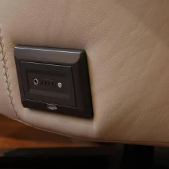 Sessel Alva Leder Montana Pearl Beige Sternfuß Metall Schwarz